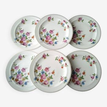 6 Limoges porcelain dinner plates Raynaud & Cie