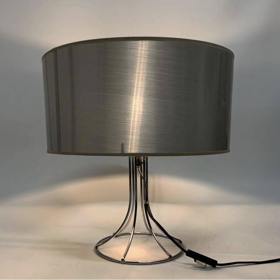 Chromed metal table lamp, 1970 design