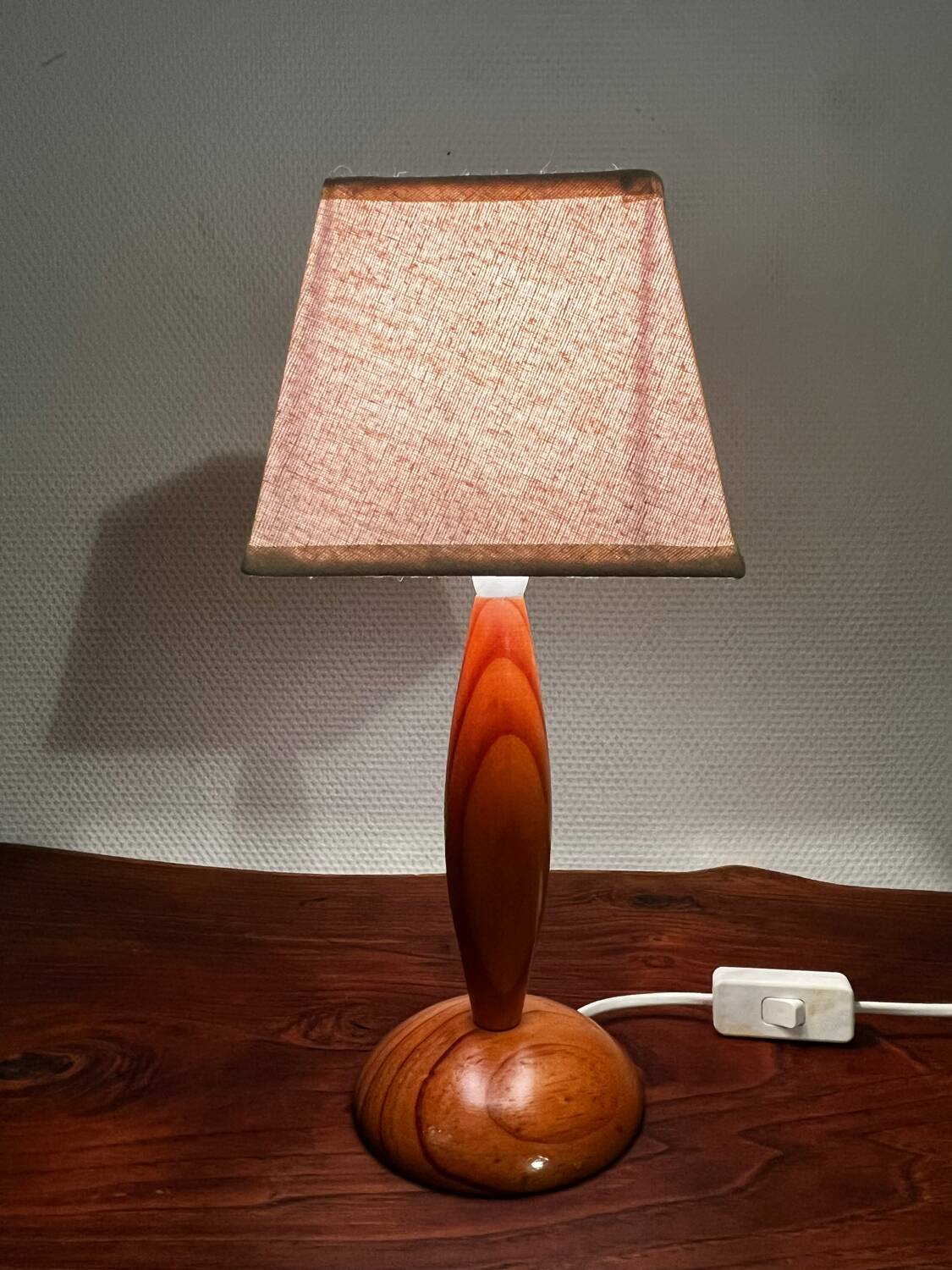 Small wooden foot lamp