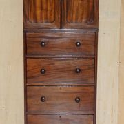 Paire de commodes hautes anciennes Castle Howard 1840 en bois dur