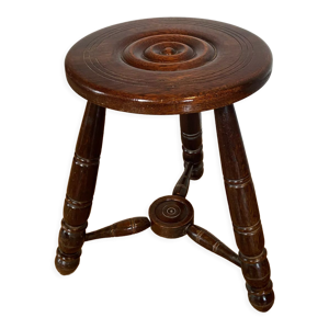 tabouret tripode en chêne