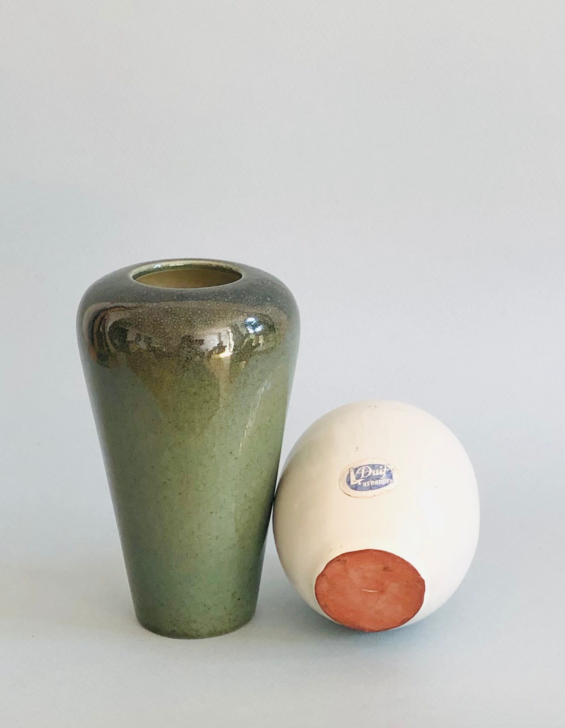Duo of Dutch ceramic vases