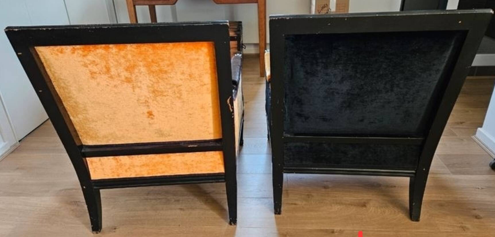 Pair of "Bergère" Empire armchairs