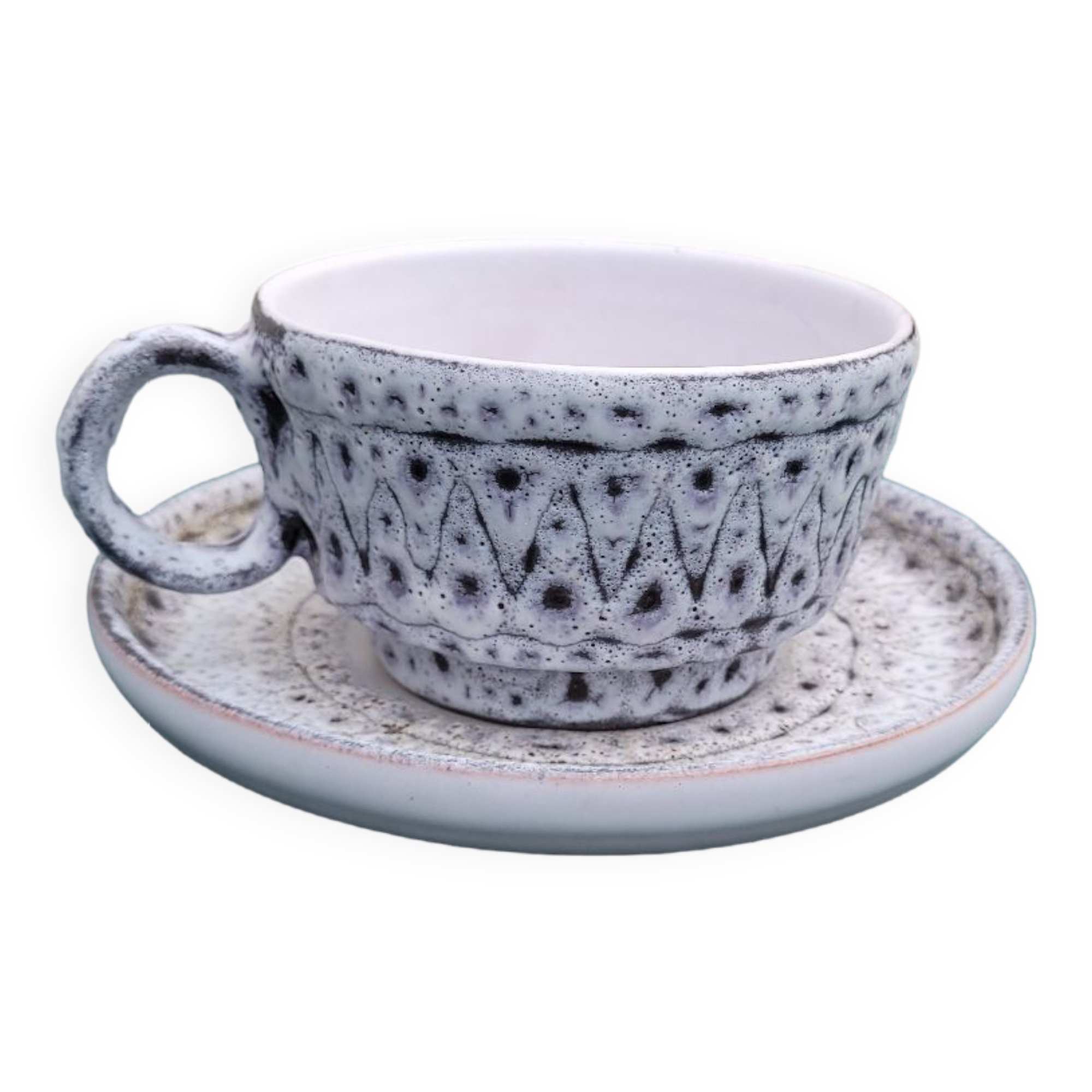 Ceramic coffee/tea service / 1 person - signed Jean Austruy