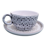 Ceramic coffee/tea service / 1 person - signed Jean Austruy