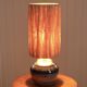 Blue and gold ceramic lamp by Georges Pelletier, raffia lampshade