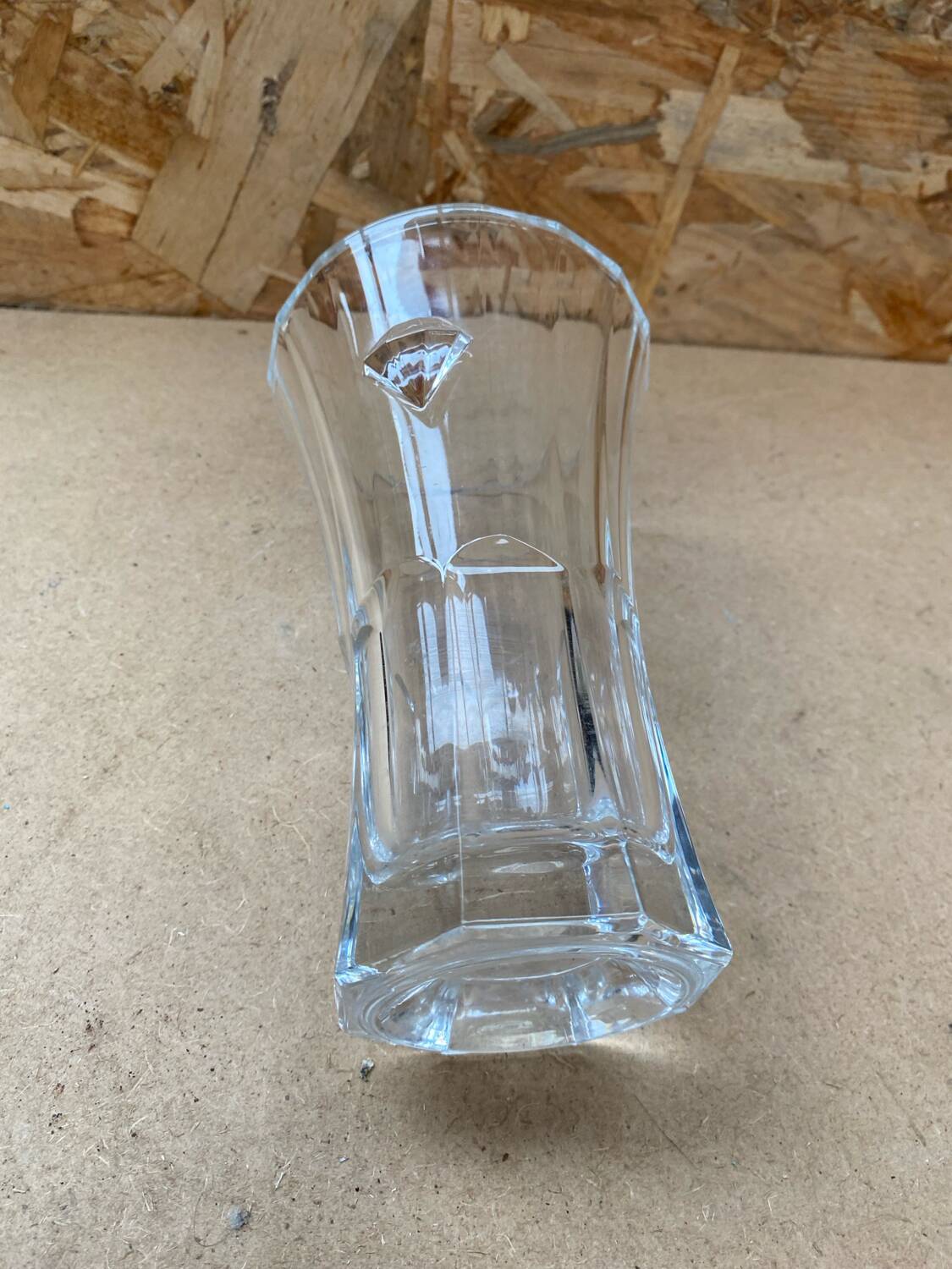 Antique Crystal D'Arques Vase With Diamond Made In France Vintage
