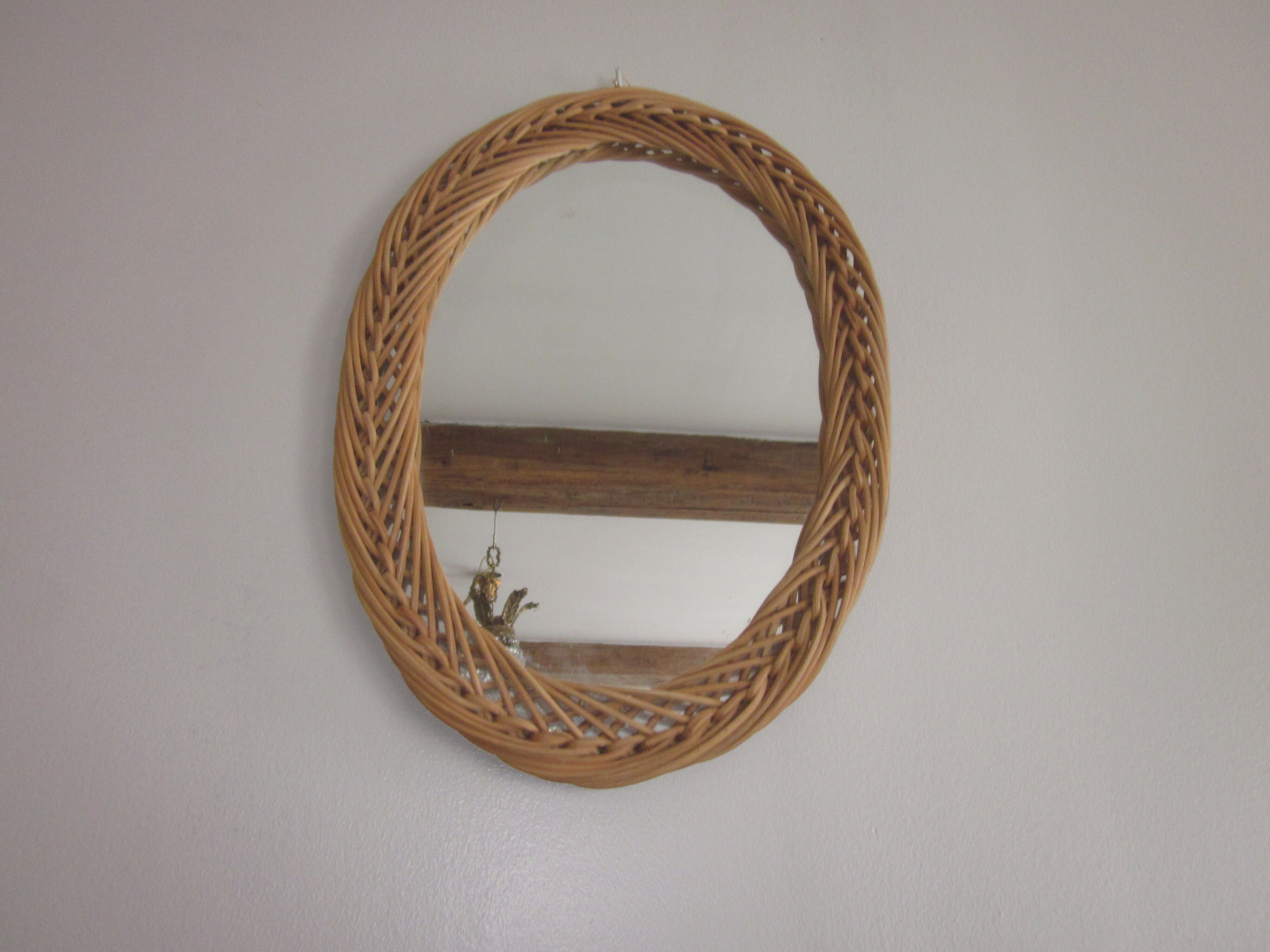 Old rattan mirror 43x31cm