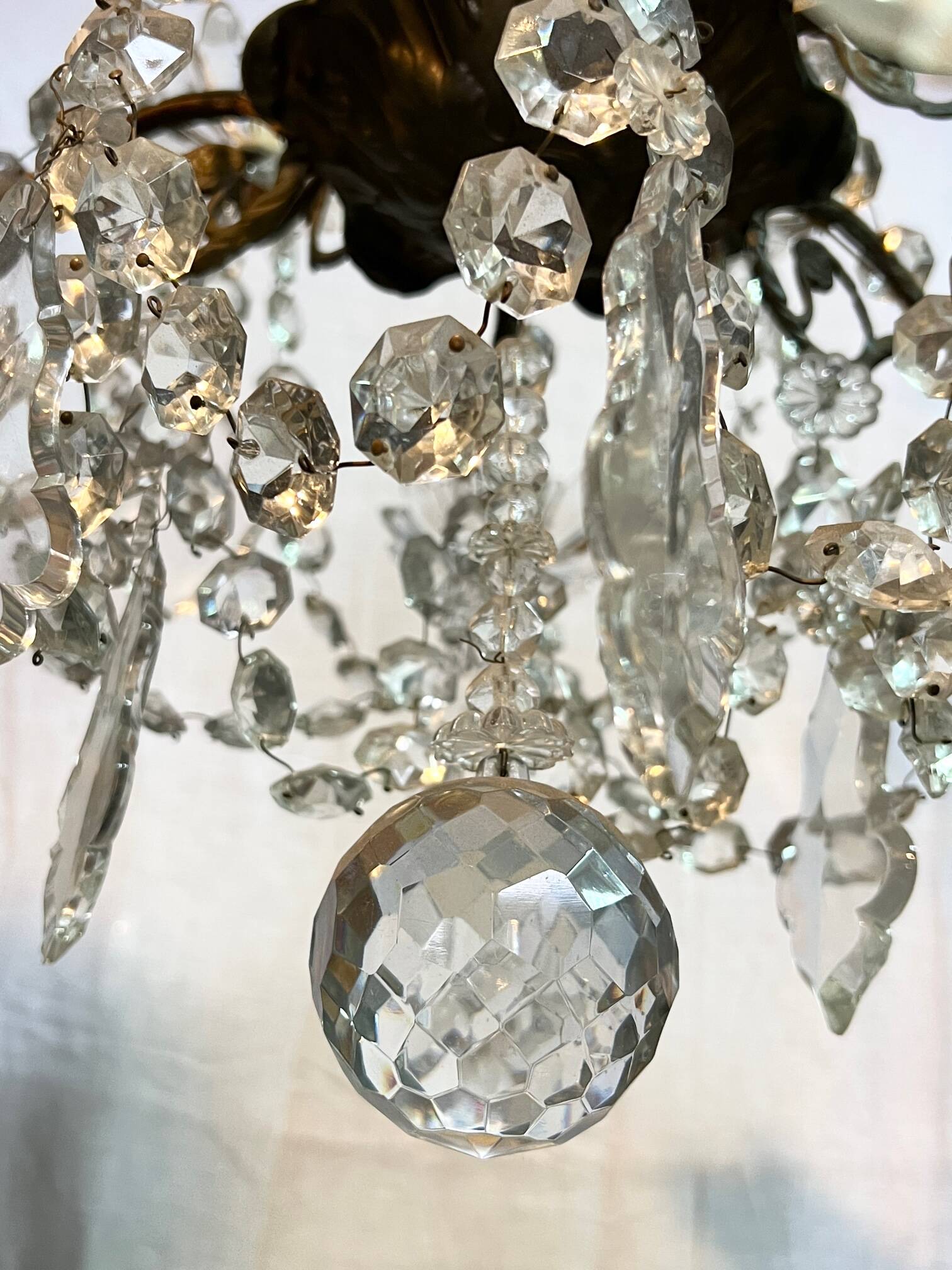 12-light crystal chandelier, antique light fixture
