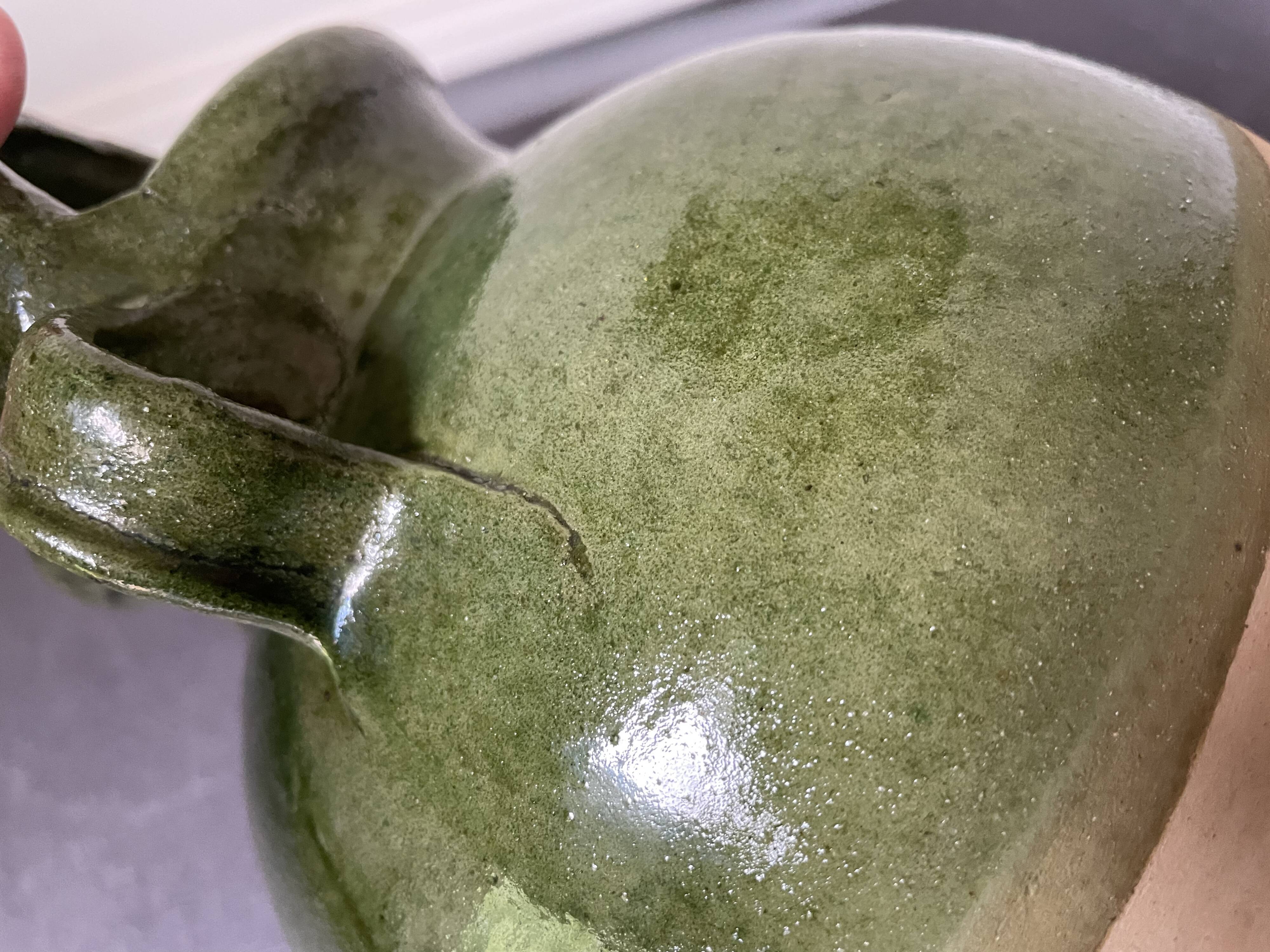 Green terracotta jar