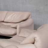 Vico Magisretti 'Maralunga' Suite of Sofas and Armchairs for Cassina