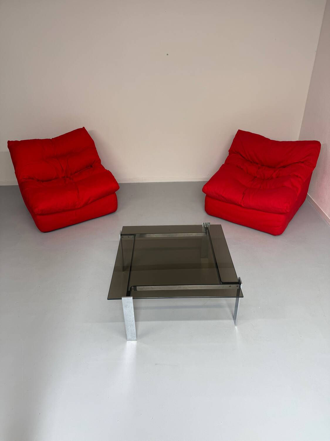 Living room sofa and 2 armchairs French design Steiner 70s vintage fabric