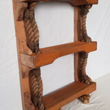 Boat shelf 3 levels in wood and rope