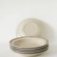 Lot de 6 assiettes creuses en grès, Beige et Ocre, 1970
