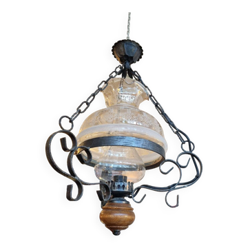 Rustic pendant light from 1965