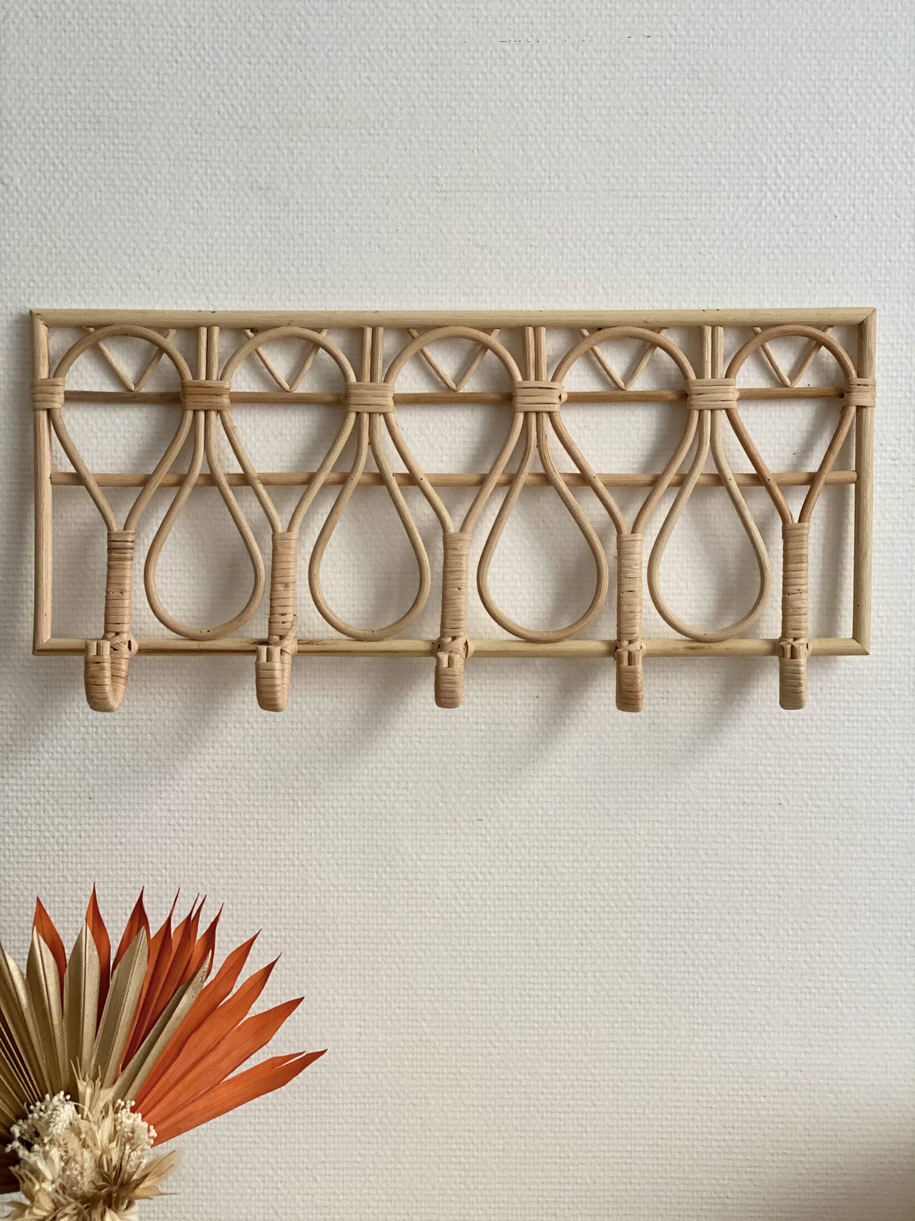 Minimalist rattan bedside lamp size L