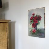 Table bouquet of red roses