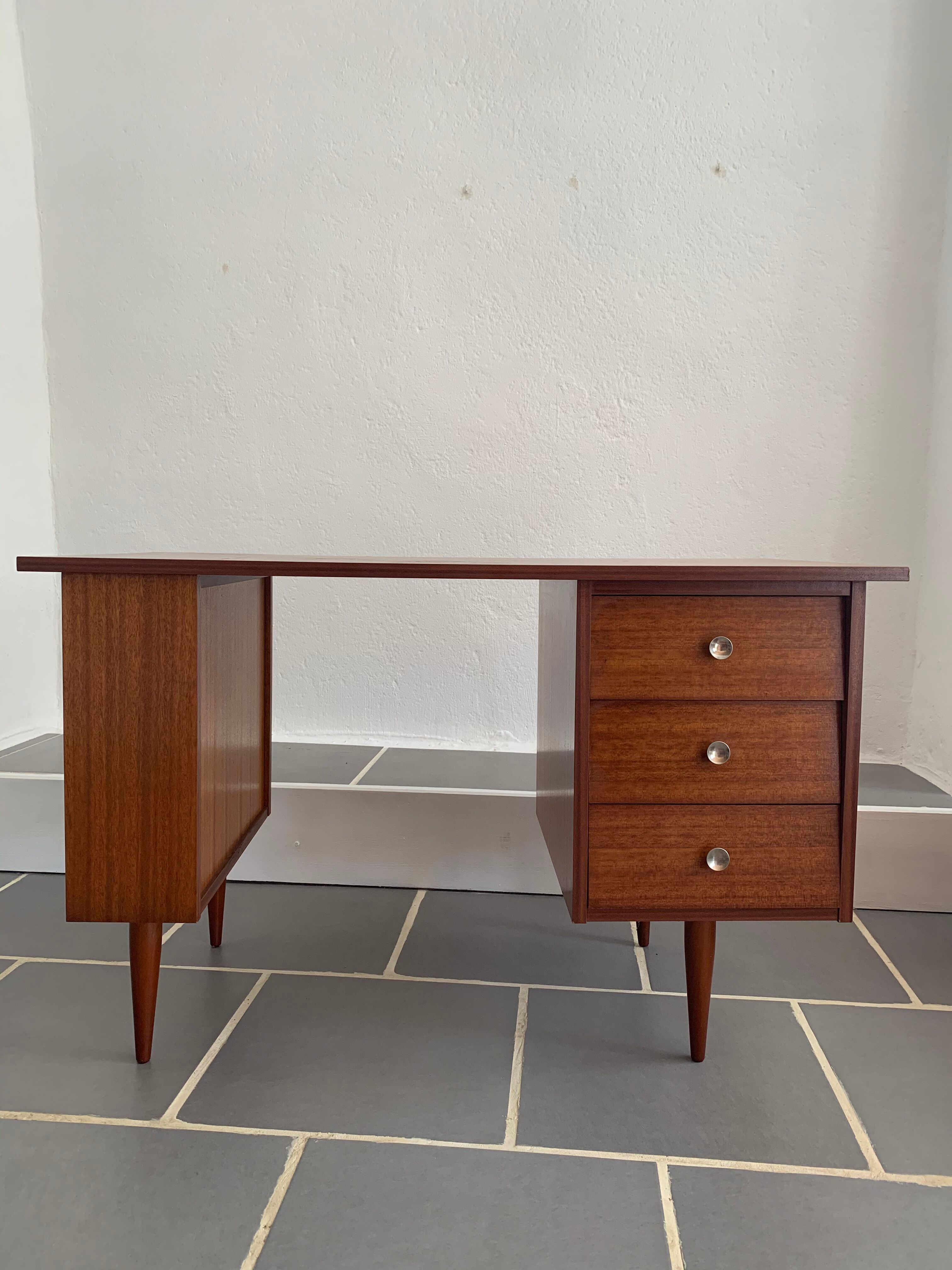Vintage teak veneer desk 1950