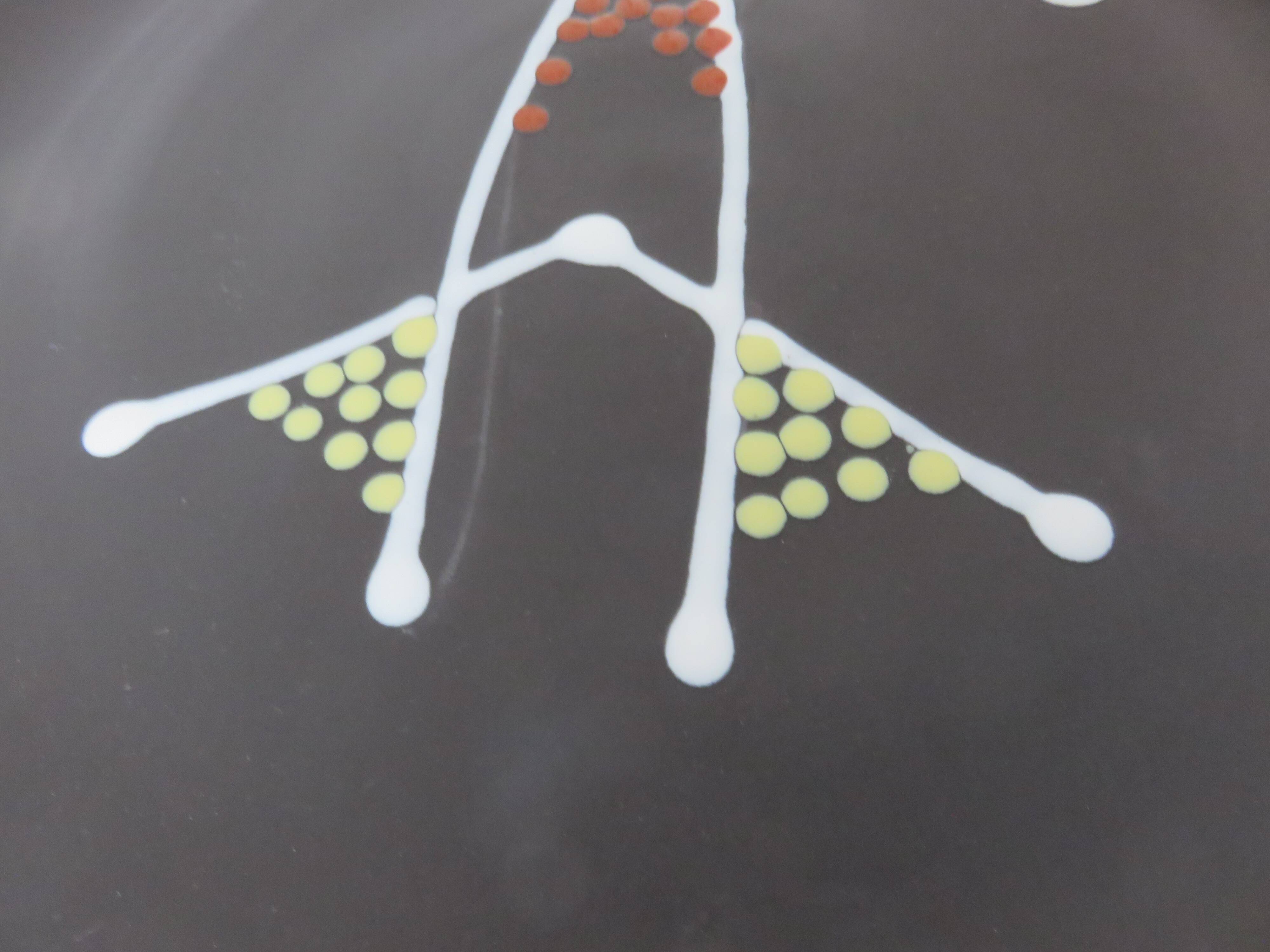 André Baud, Vallauris, large ceramic dish, glazed earthenware, 1950-1960