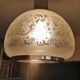 Large engraved glass globe pendant mounted on chrome steel, Art Deco.