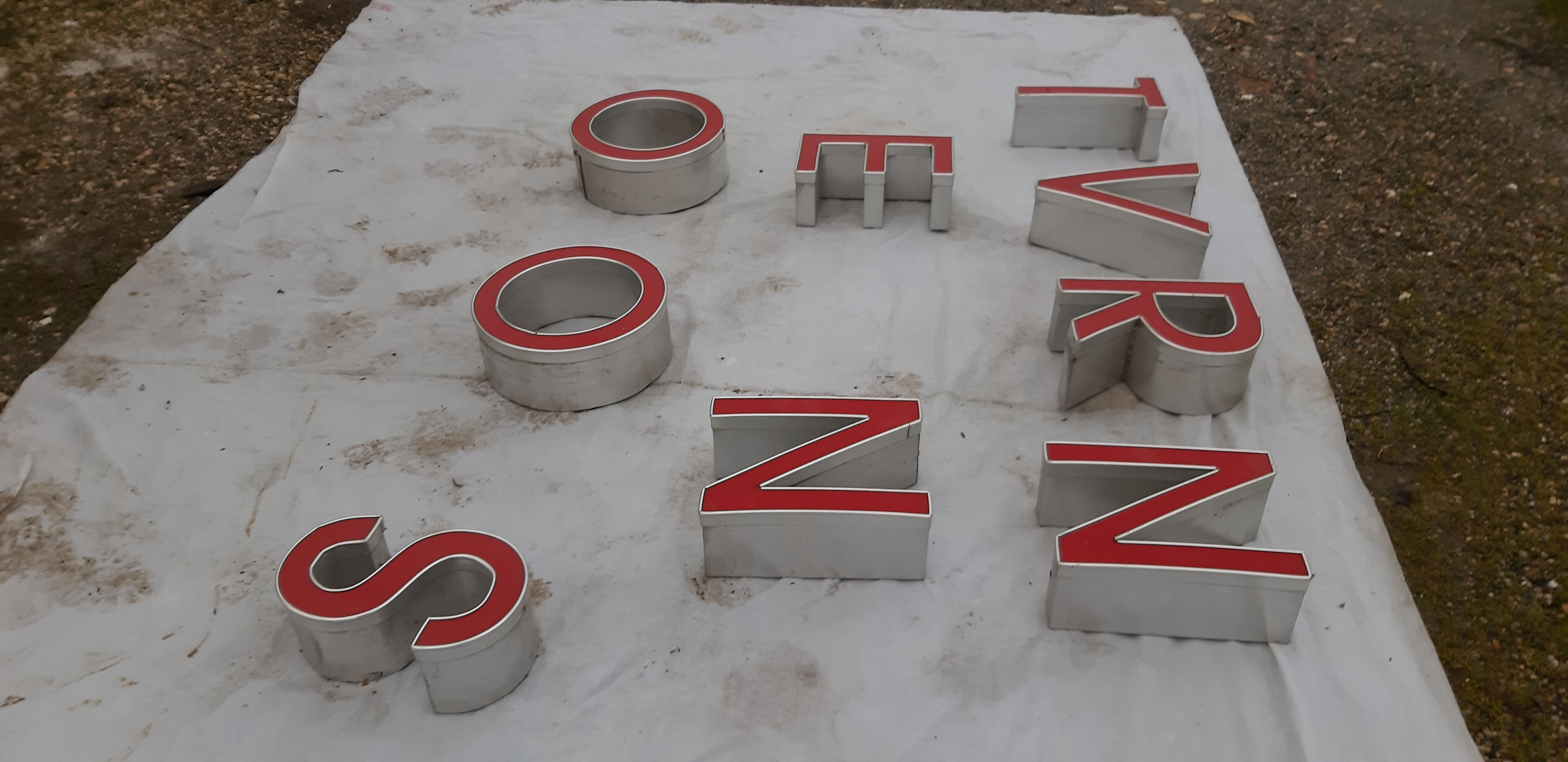 9 luminous industrial letters
