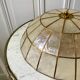 Ceiling lamp in mother-of-pearl and brass two fires 50s