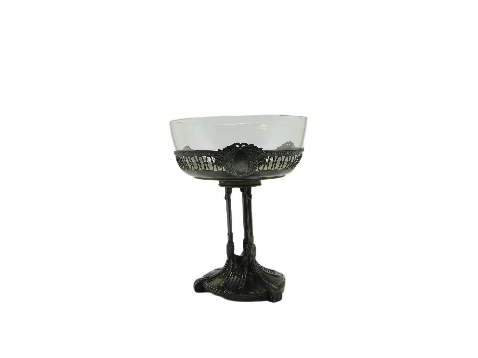 Art Nouveau centerpiece, glass, Quist, Germany, early 20th c.