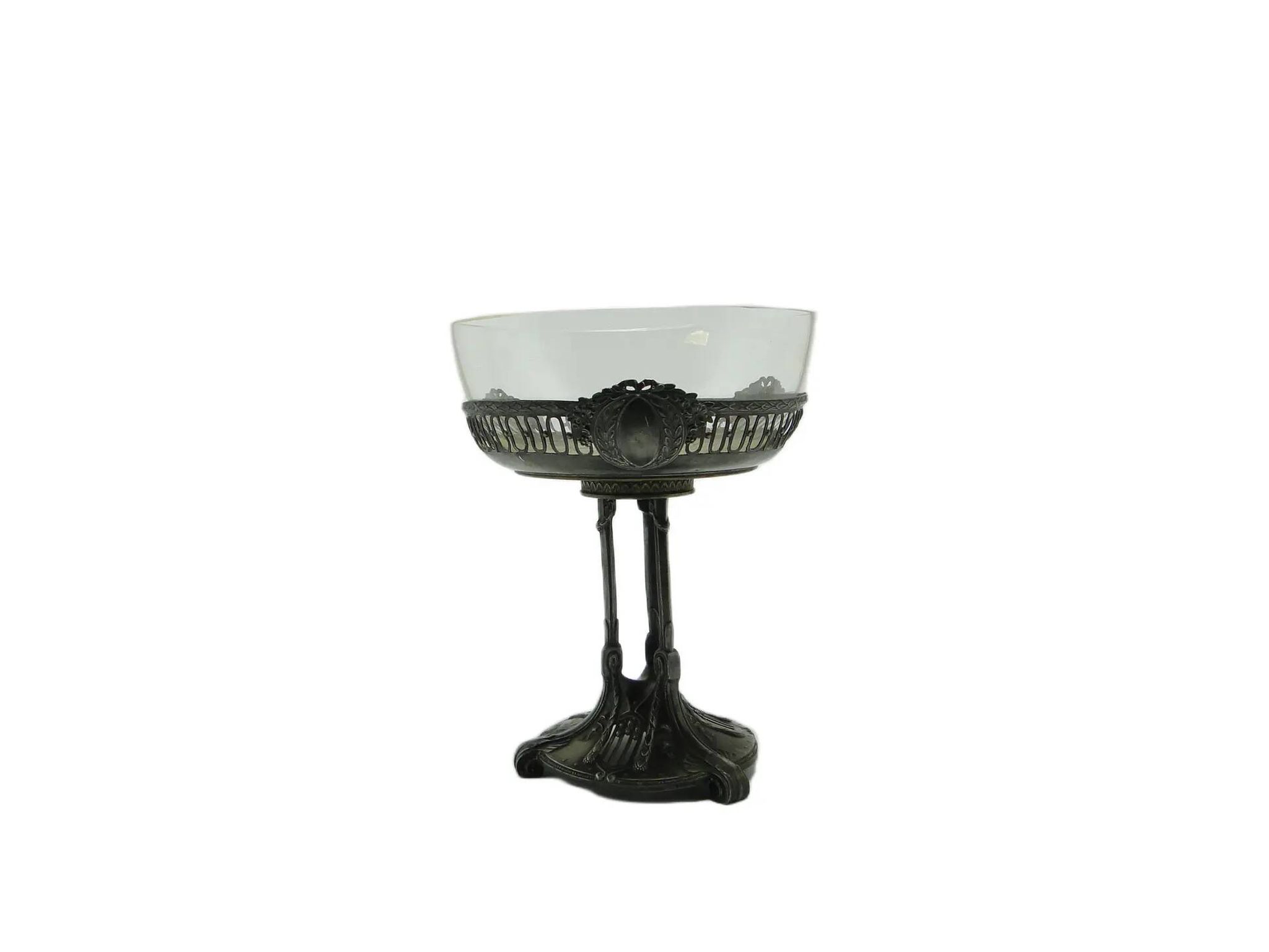 Art Nouveau centerpiece, glass, Quist, Germany, early 20th c.