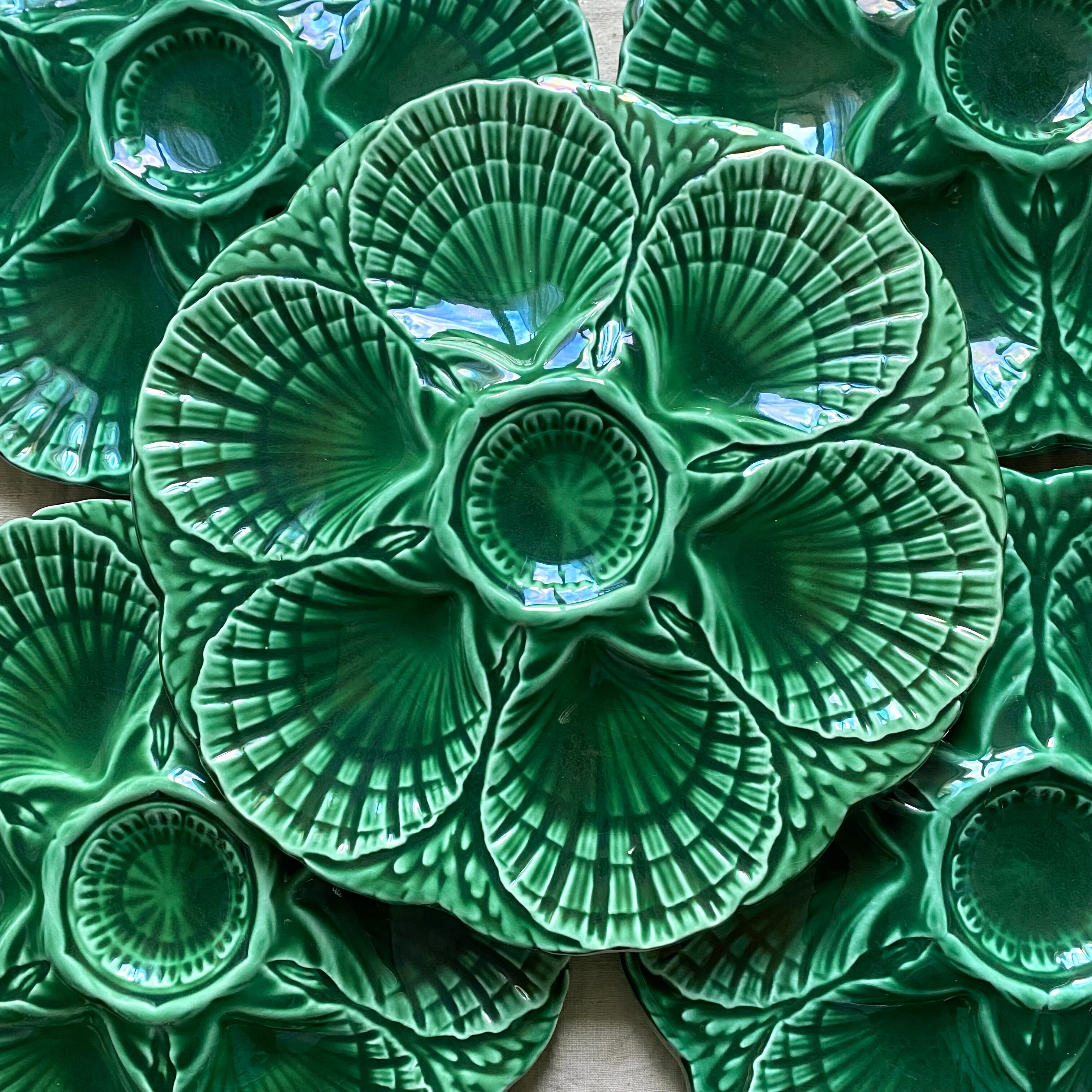 Vintage ceramic oyster plates