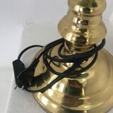 Former banker lampshade in opaline green brass lamp