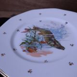 Set of 9 flat plates Limoges Fish service