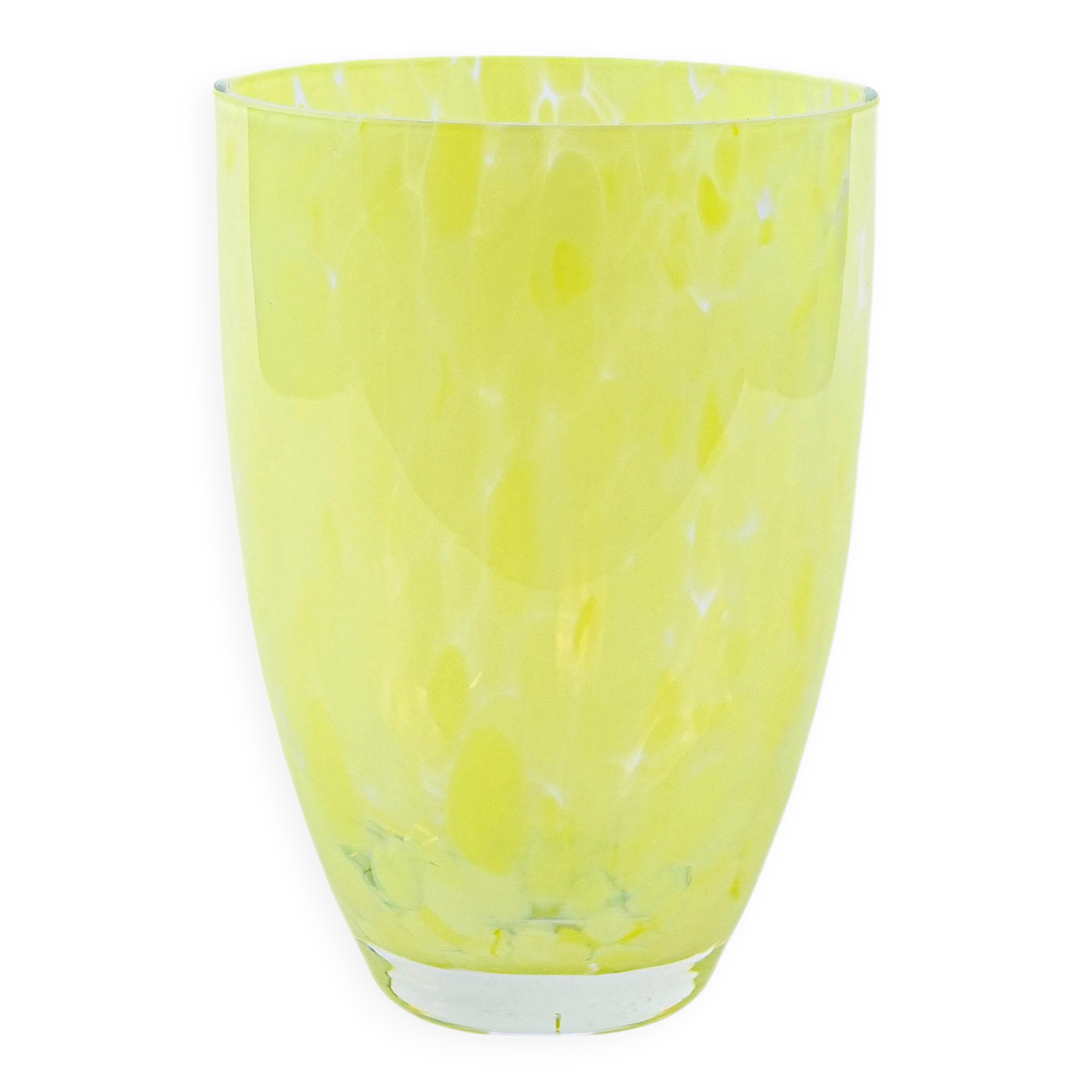 Lemon-coloured glass vase, Danish design, 1970s, made in Denmark