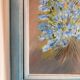 oil painting canvas still life flower bouquet blue violet Lyla
