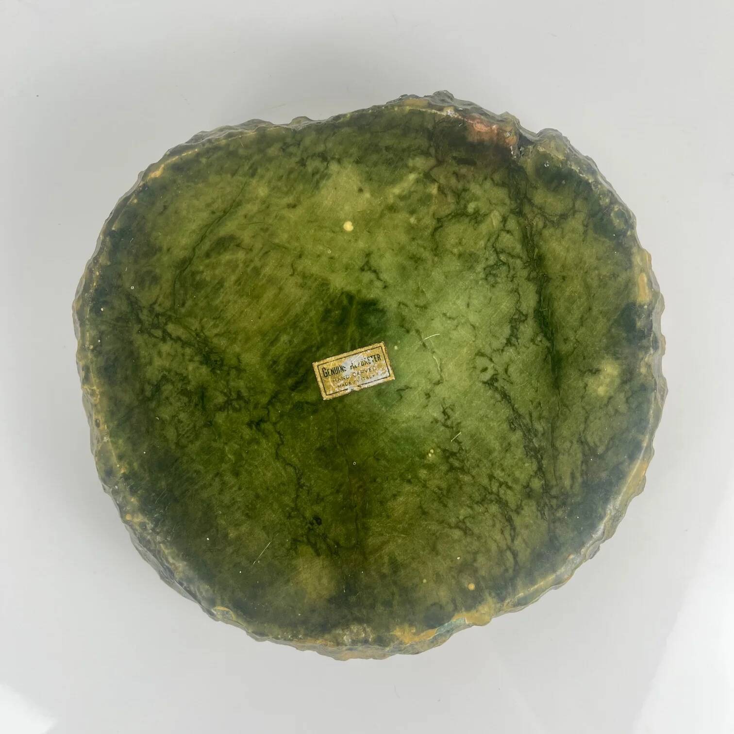 Impressive green alabaster ashtray, Italy, 1970.