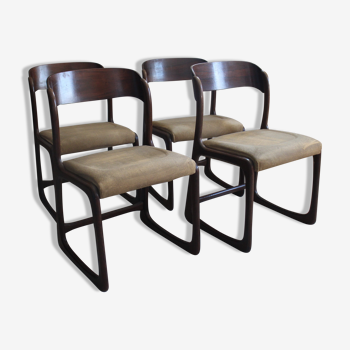Série de 4 chaises traineau Baumann