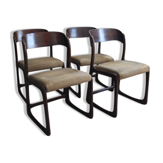 Series of 4 Baumann sleigh chairs