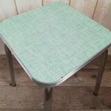 Vintage mint green formica and aluminum stool