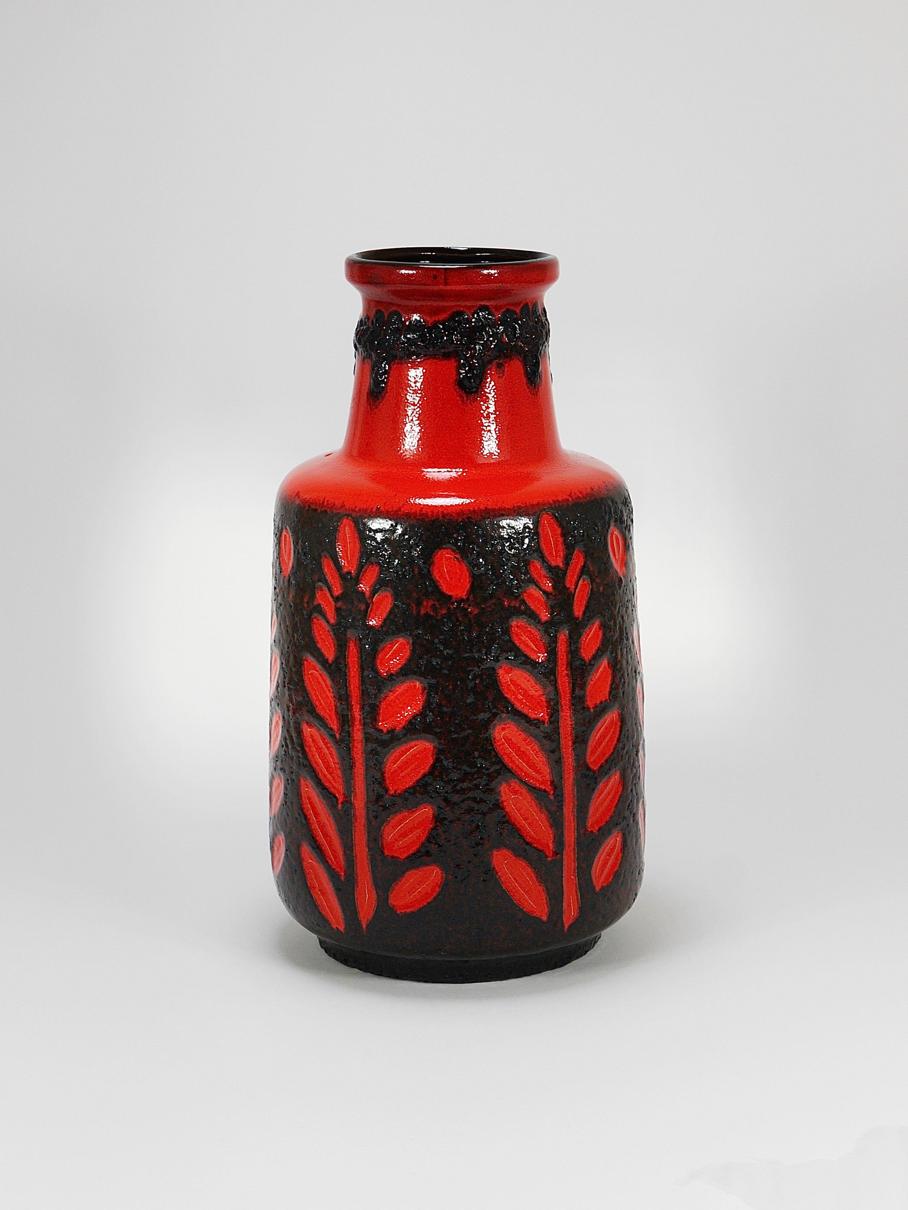 Large Ceramic Art Vase "Fat Lava" by Scheurich, West Germany, 1970s