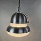 Large pendant lamp in brushed metal and opaline glass, Italy 1970s