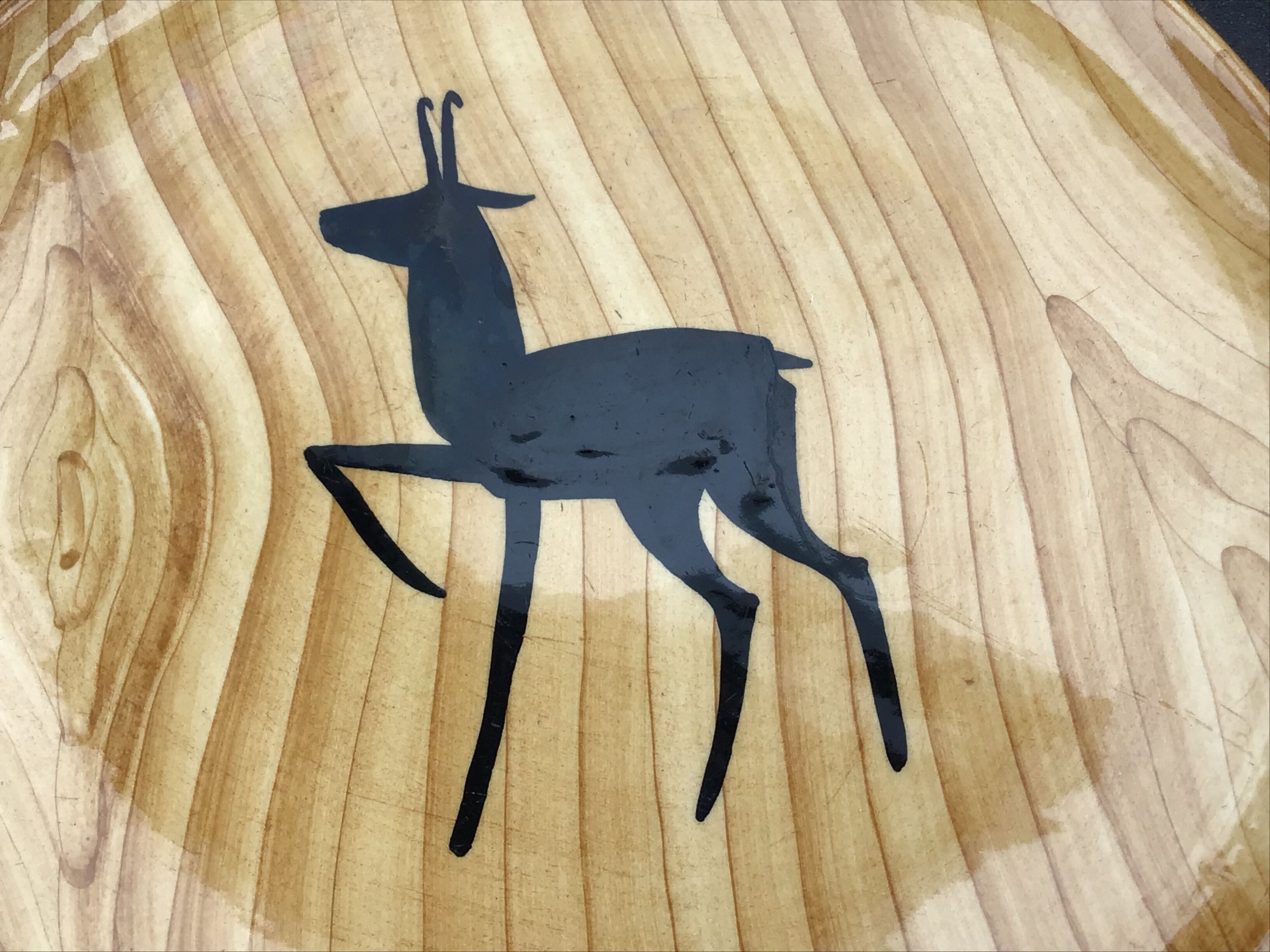 Ceramic plate imitation wood - Grandjean Jourdan - Vallauris