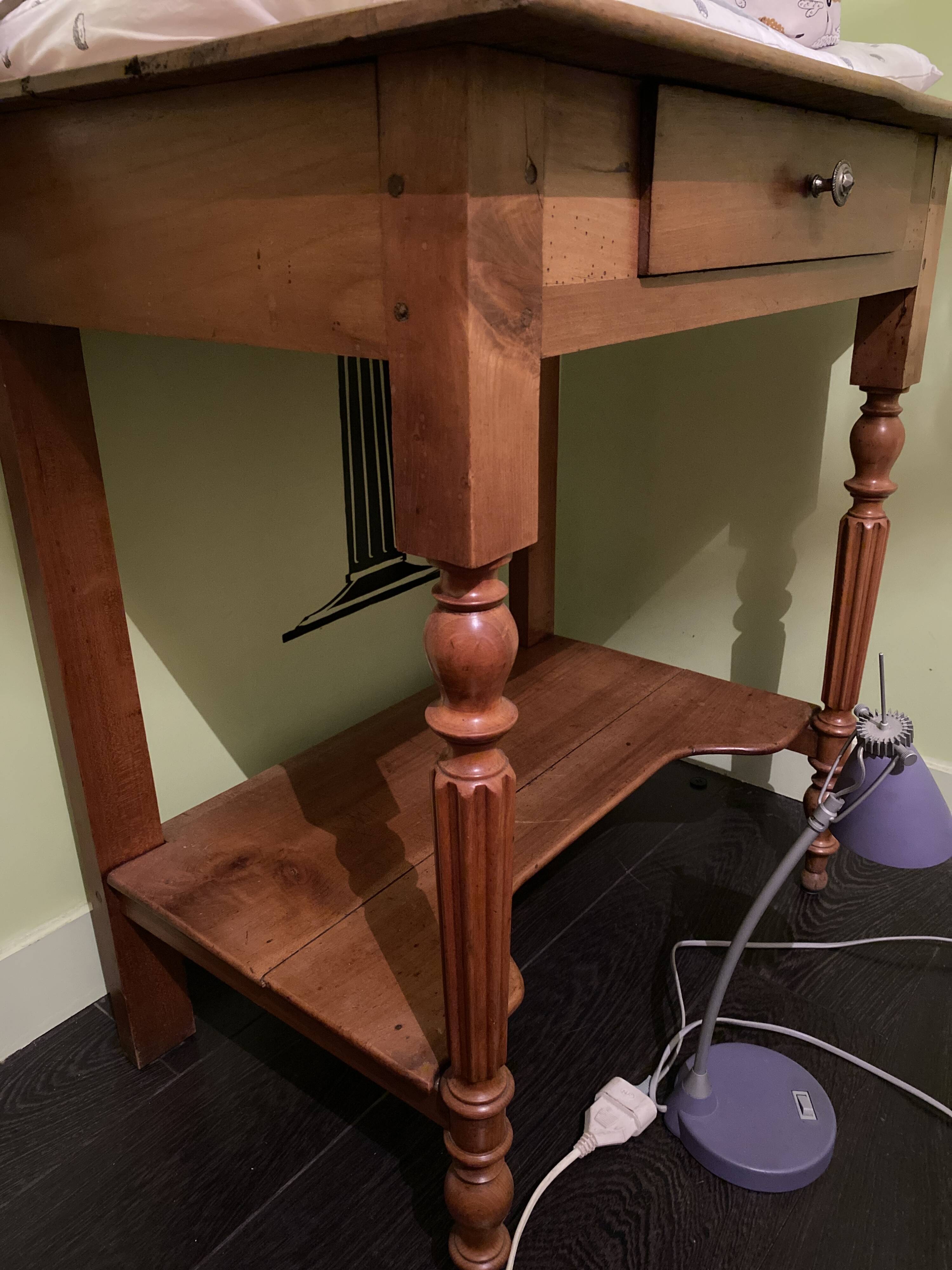 Side table, solid wood desk in Louis-Philippe style