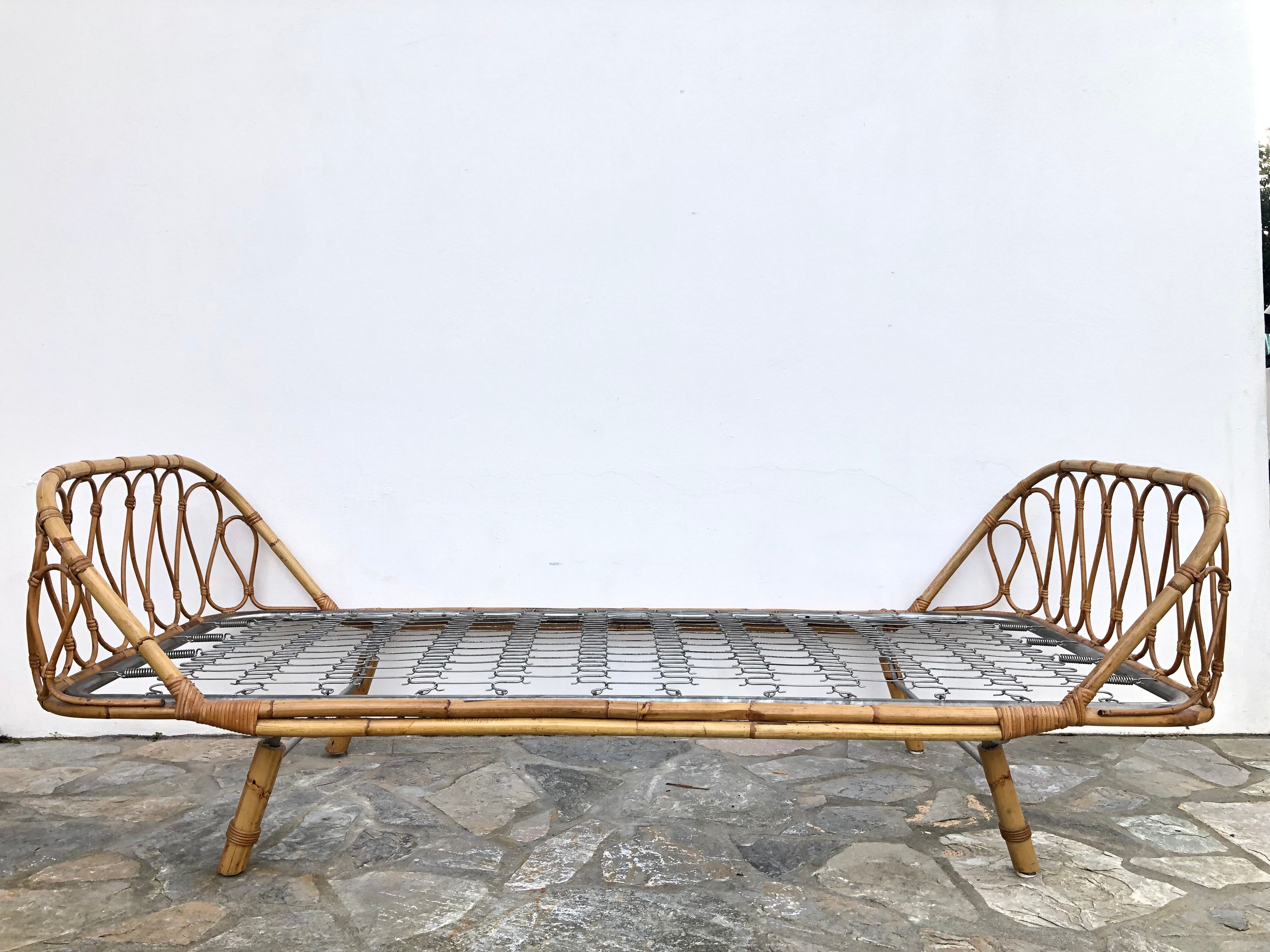 Vintage rattan bed
