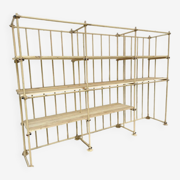 Vintage 1950s metal and wood modular shelf