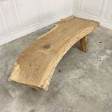 Table basse/pied de lit bois en demi-lune