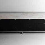 Rare executive sideboard by Florence Knoll in rose aurore marble, 1960s