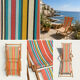 Vintage striped multicoloured deck chair with original patina.