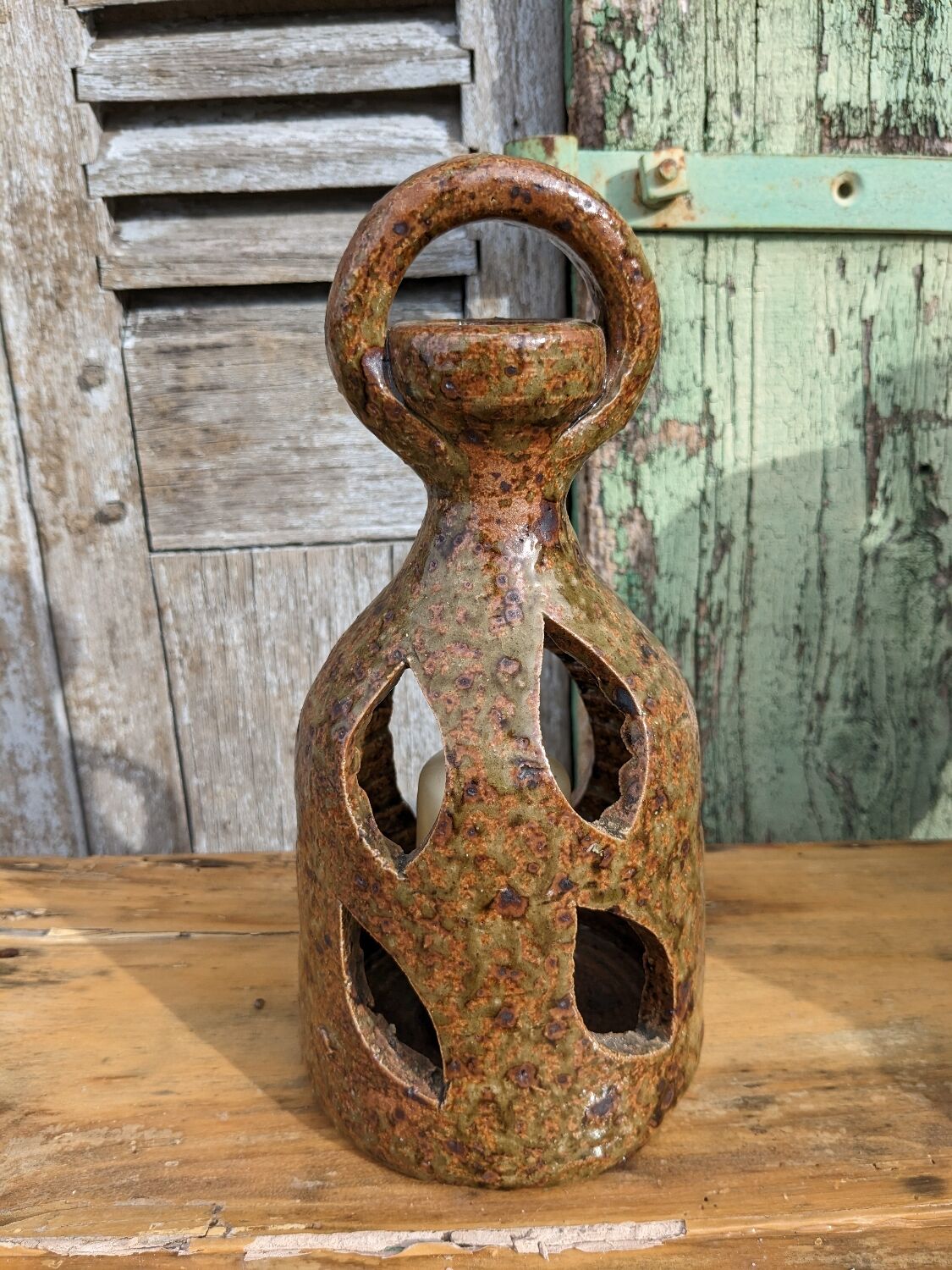 Sandstone lantern candle holder