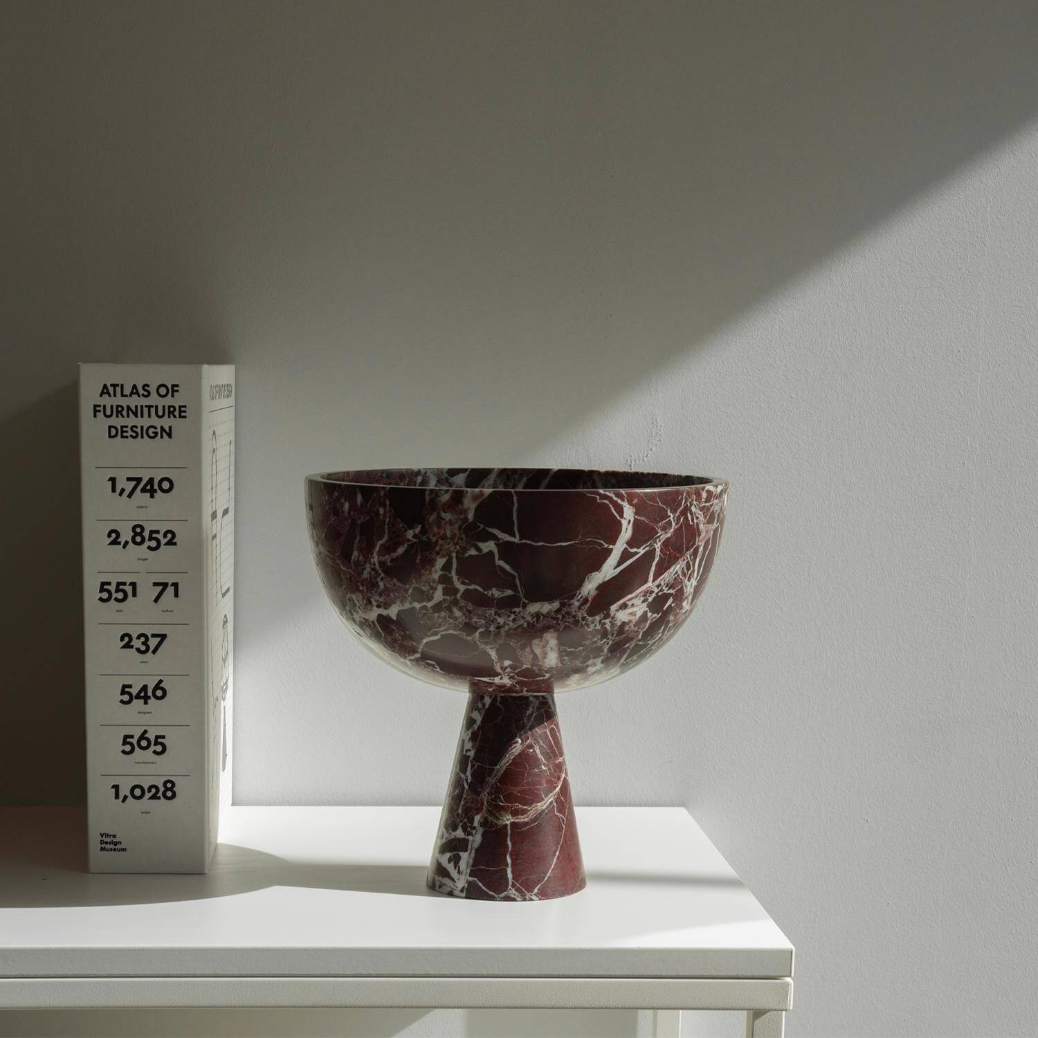 XL Rosso Levanto marble pedestal bowl