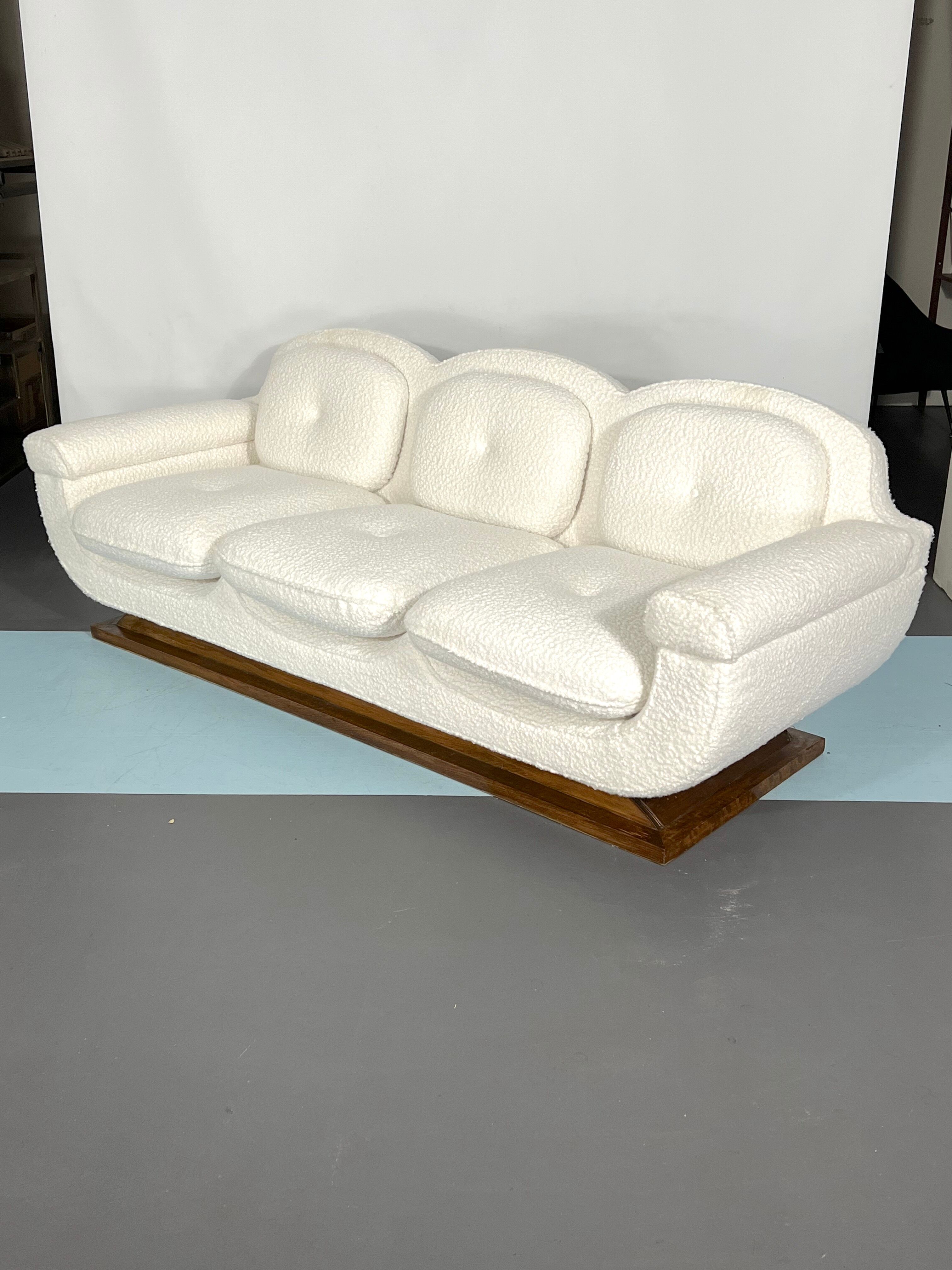 Mid-century White Art Deco sofa and armchair. Italy 1930s