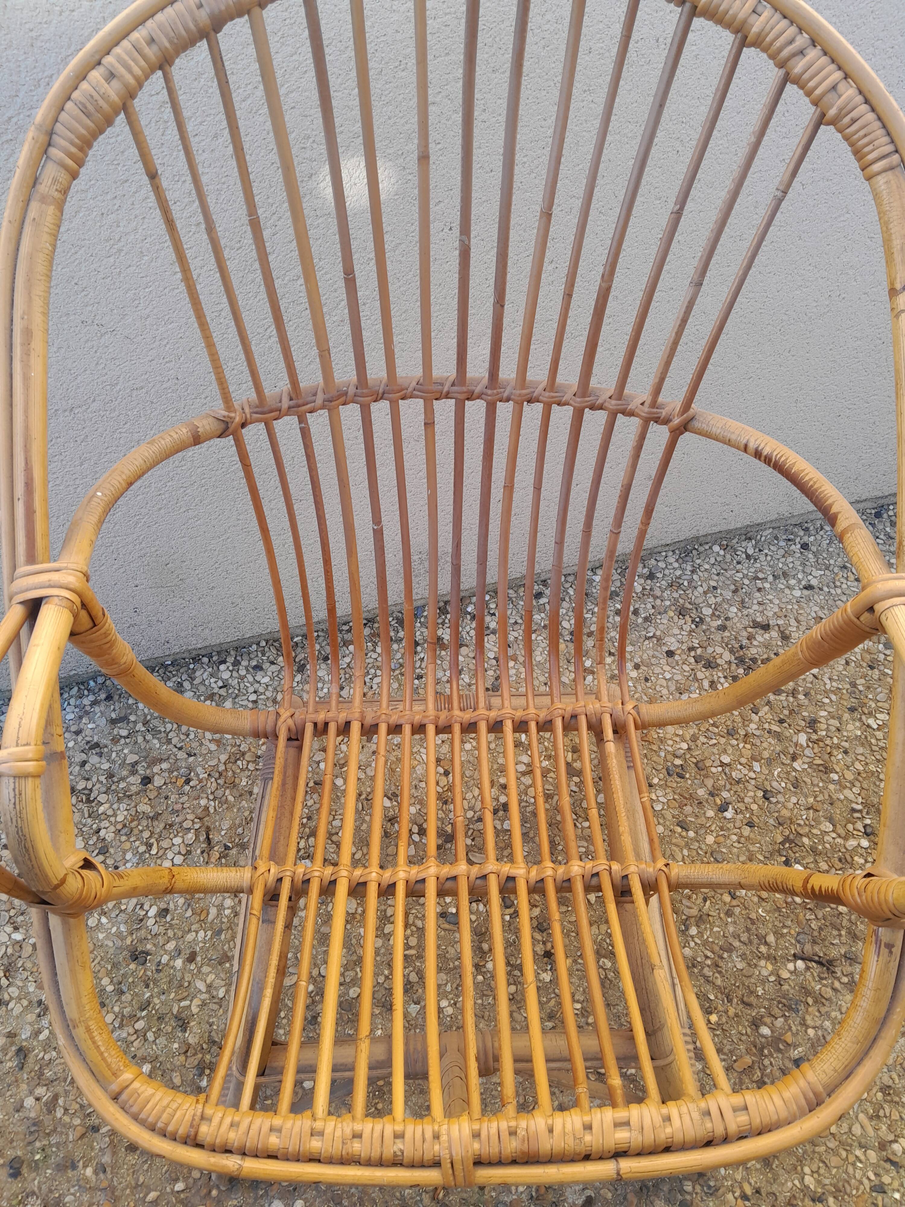 Vintage rattan armchair